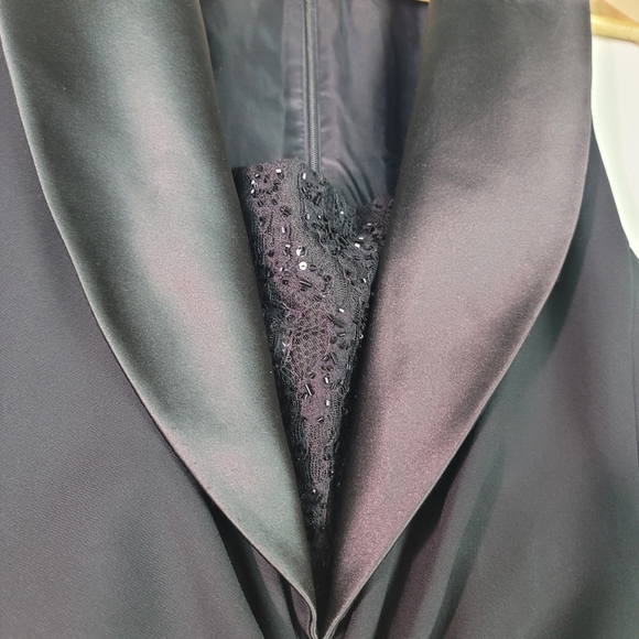 Kay Unger New York All Black plunge v-neck cocktail dress size 10 - Picture 4 of 13